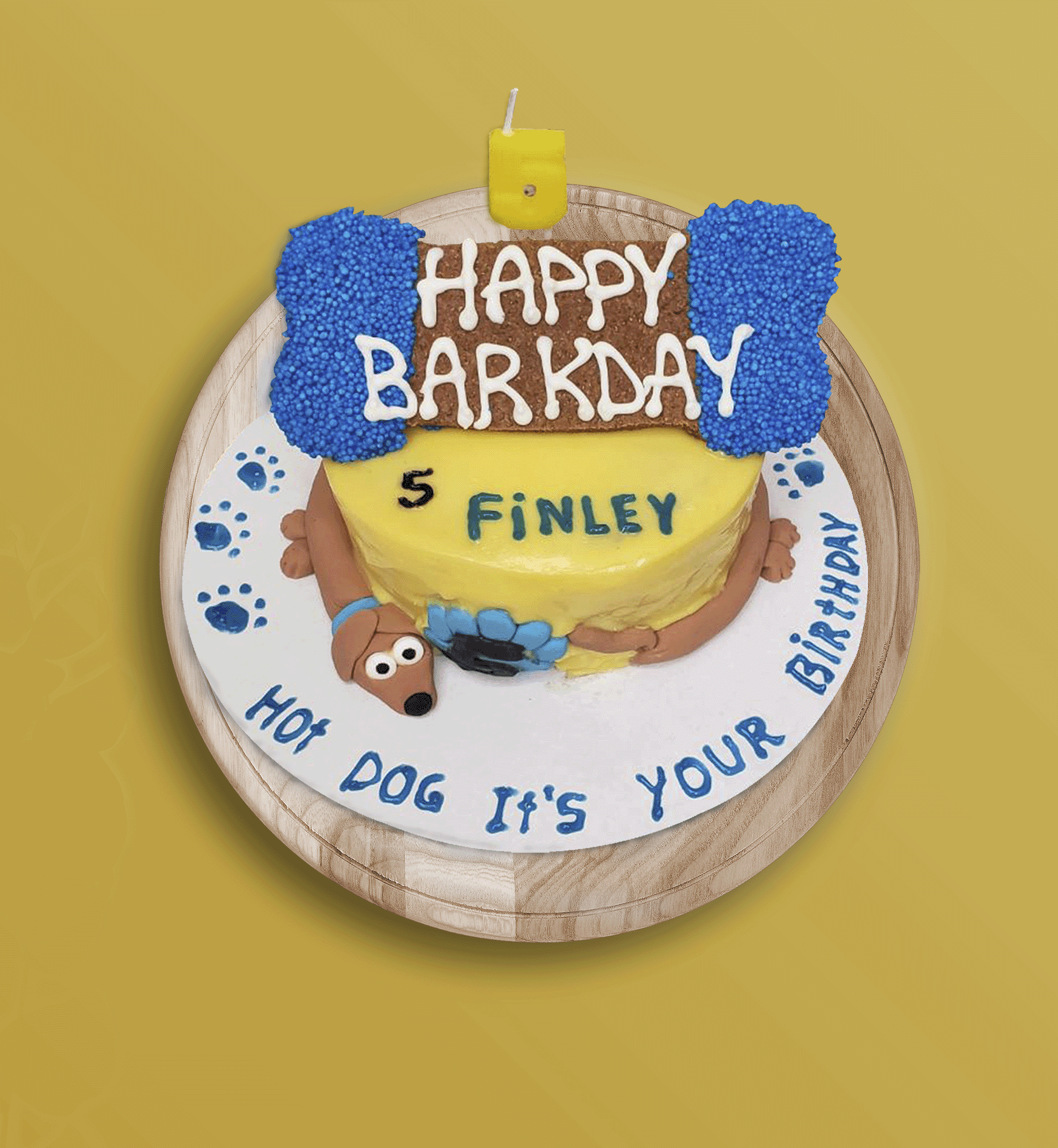 hot dog dog birthday cake 